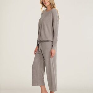 Barefoot Dreams Gray Pajama Top Cozy Knit